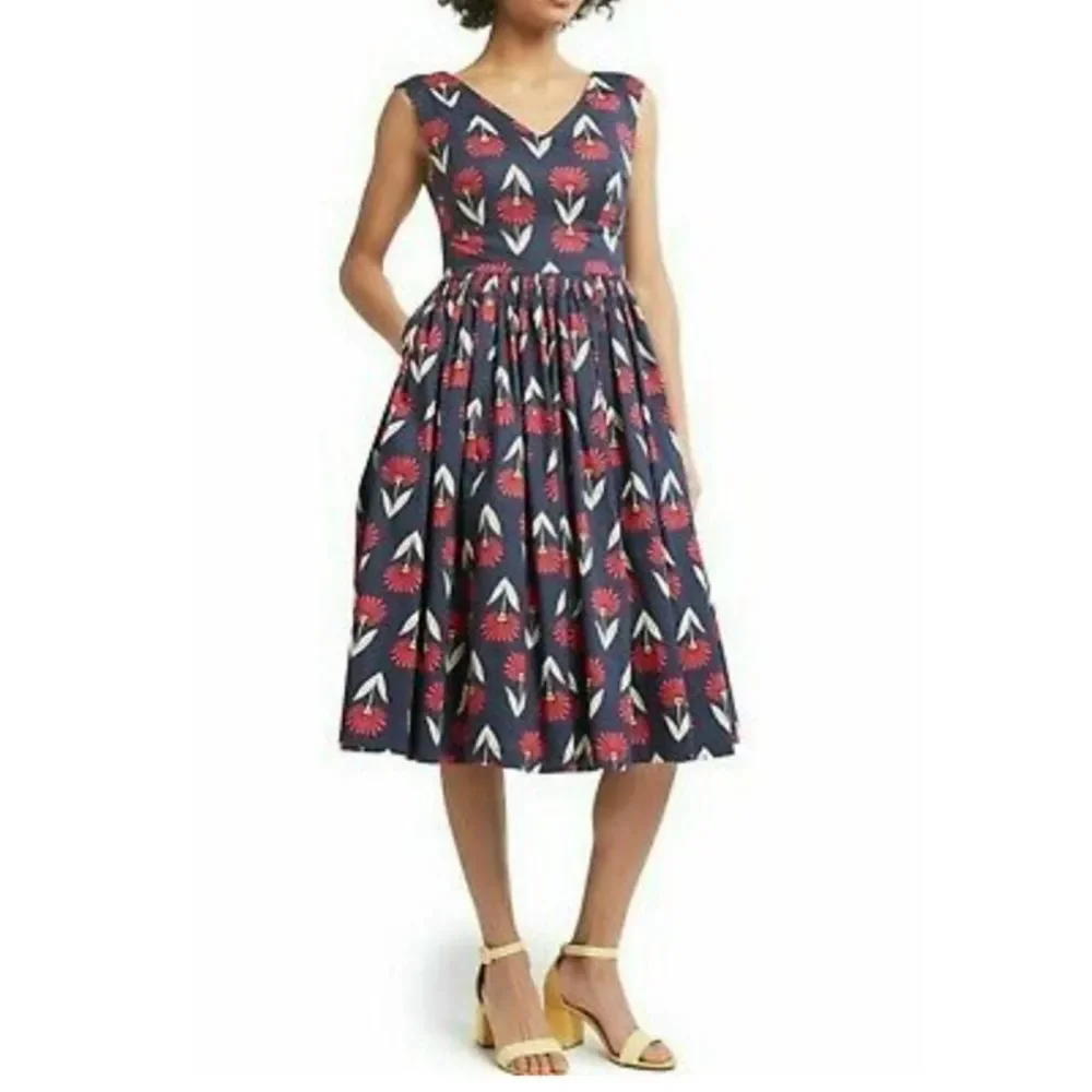 modcloth fabulous fit and flare shirt dress Nwt Modcloth Fabulous Fit N' Flare Dress Floral Vintage Inspired Size XS